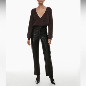 NWT Aritzia Melina Leather Pants - Black